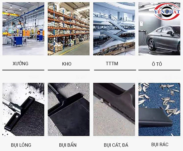 Ứng dụng máy hút bụi nhà xưởng Pertek PT100JP 5400W