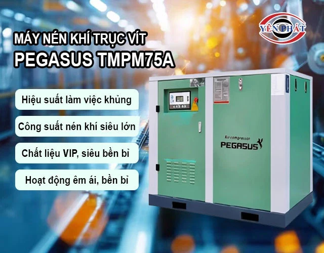 máy nén khí trục vít Pegasus TMPM75A nén bằng trục vít
