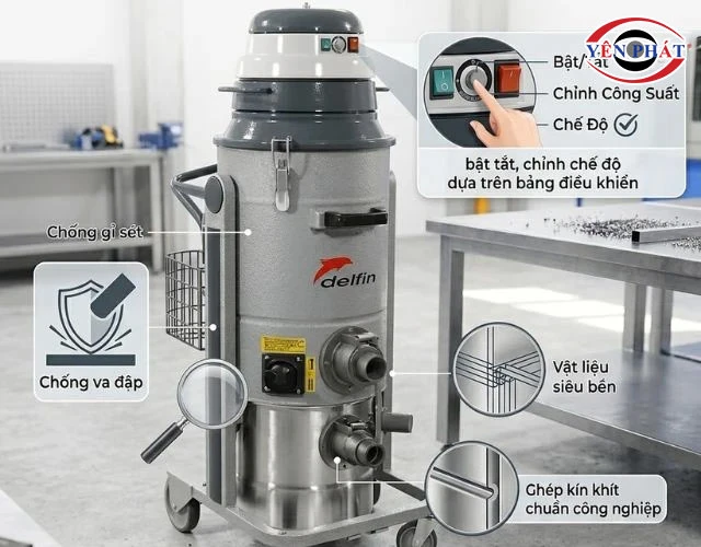 Máy hút bụi chống cháy nổ Delfin 352 BL bền