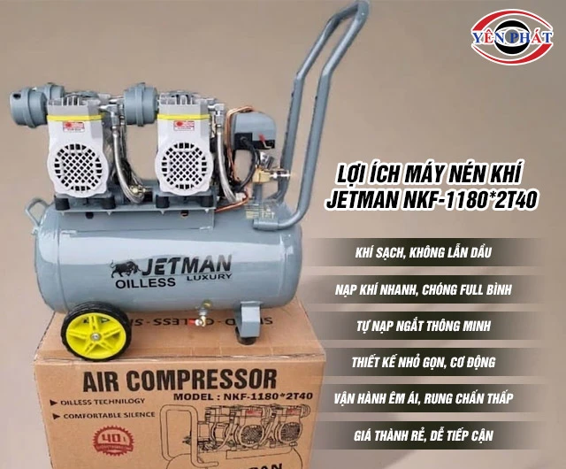 Lợi ích máy nén khí không dầu Jetman NKF-1180*2T40