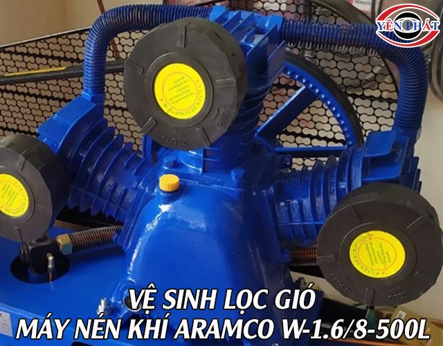 vệ sinh lọc gió máy nén khí Aramco W-1.6/8-500L