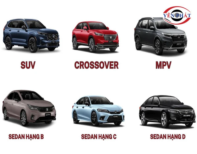 Kích thước và dòng xe