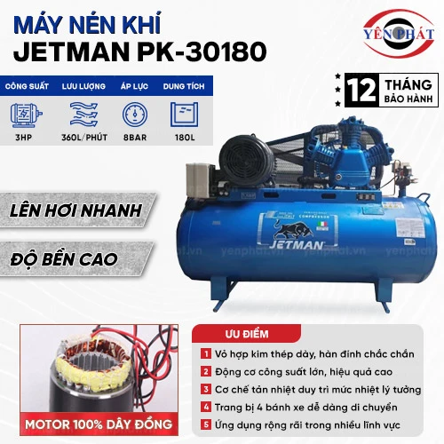 Máy nén khí Jetman 180 lít 3hp PK-30180 2