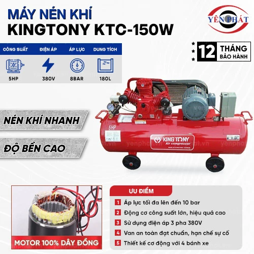 Máy khí nén dây đai KingTony KTC-150W 2