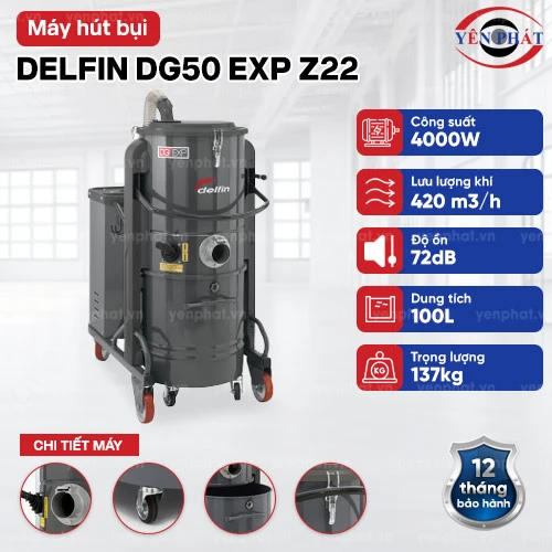 Máy hút bụi công nghiệp chống cháy nổ Delfin DG50 EXP Z22 2