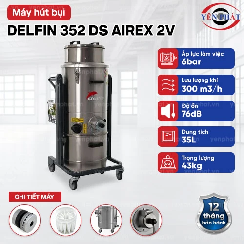 Máy hút bụi chống cháy nổ Delfin 352 DS Airex 2V 2