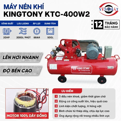 Máy khí nén dây đai KingTony KTC-400W2 2