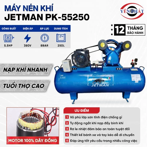Máy nén khí Jetman 250 lít 5.5hp PK-55250 2