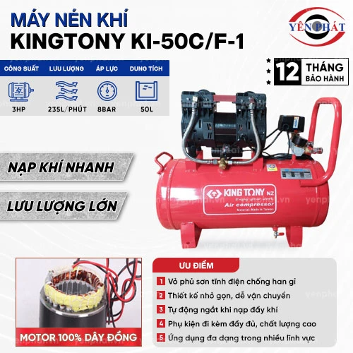 Máy nén khí không dầu giảm âm Kingtony KI-50C/F-1 2