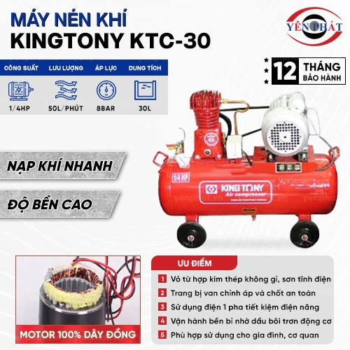 Máy nén khí dây đai KingTony KTC-30 2