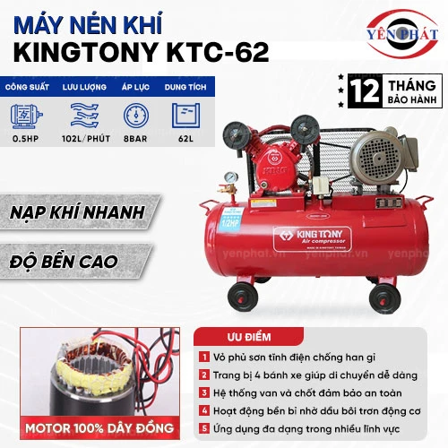 Máy nén khí dây đai Kingtony KTC-62 2
