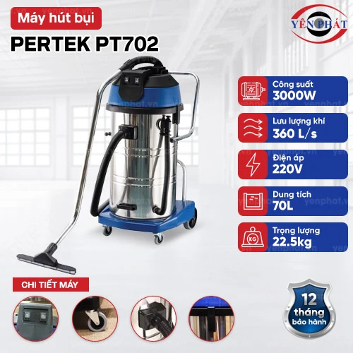 Máy hút bụi công nghiệp Pertek PT702 2