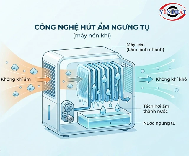 máy hút ẩm Fujie ngưng tụ