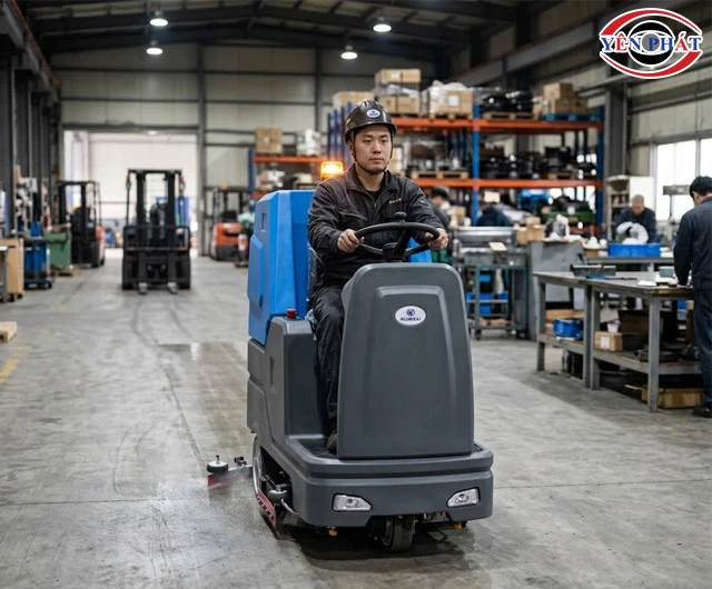 Ứng dụng máy chà sàn ngồi lái Kumisai KMS 160B