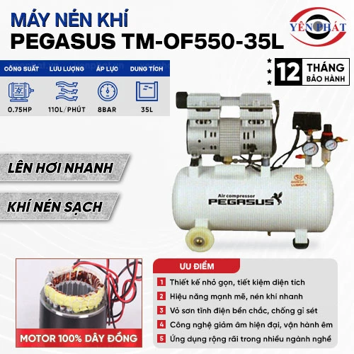 Máy nén khí Pegasus TM-OF550-35L 2