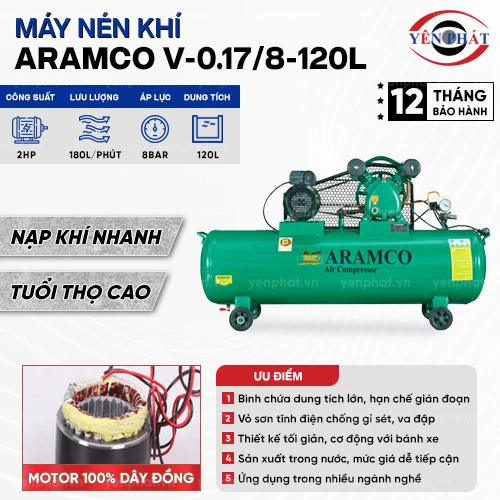 Máy nén khí Aramco V-0.17/8-120L 2