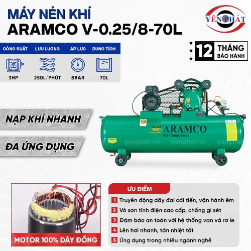 Máy nén khí Aramco V-0.25/8-70L 2