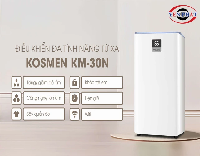 máy hút ẩm Kosmen KM-30N điều khiển từ xa