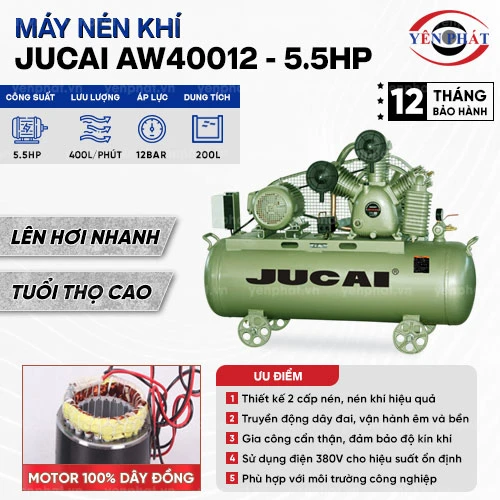 Máy nén khí 2 cấp Jucai AW40012 - 5.5HP 2