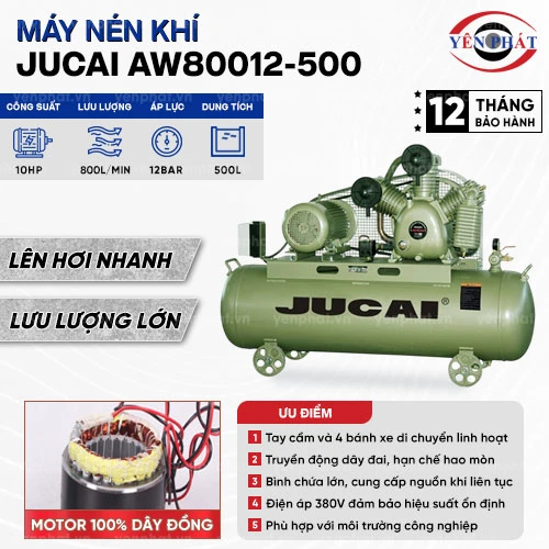 Máy nén khí 2 cấp Jucai AW80012-500 - 10HP 2