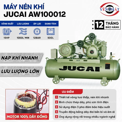 Máy nén khí 2 cấp Jucai AW100012 - 15HP 2