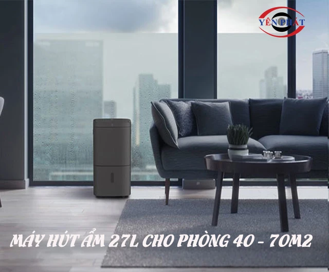 Máy hút ẩm 27L cho phòng bao nhiêu m2?